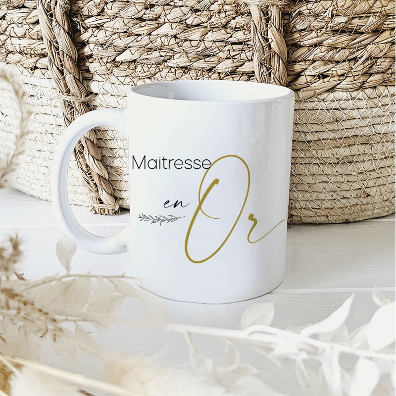 Mug maitresse/instit/prof en or Mug maitresse/instit/prof en or